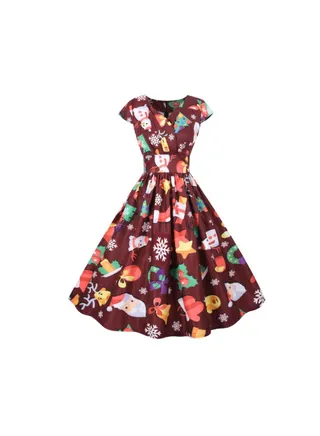 Printed Midi Dress Multicolour 
