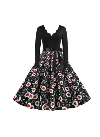 Elegant Printed Dress Multicolour 