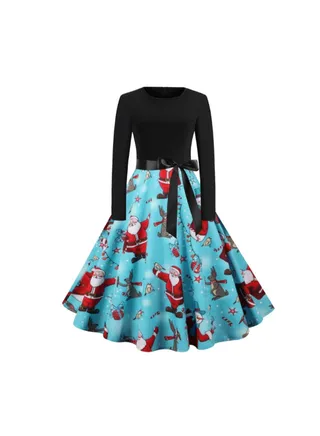 Printed Elegant Midi Dress Multicolour 