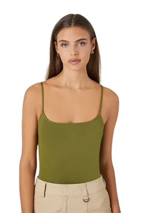 Cotton-Blend Cami Bodysuit 
