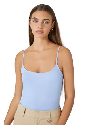 Cotton-Blend Cami Bodysuit 