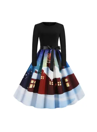 Printed Elegant Dress Multicolour 