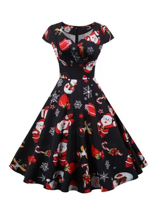 Casual Printed Midi Dress Multicolour 