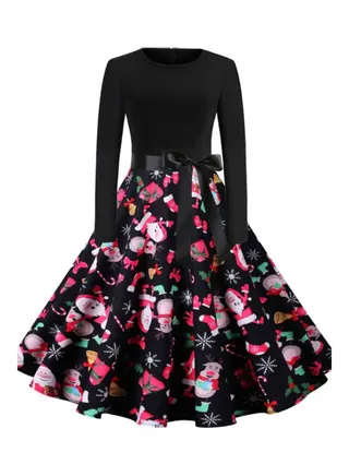 Casual Printed Midi Dress Multicolour 