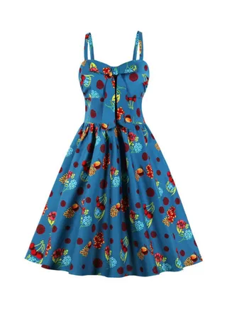 Casual Printed Midi Dress Multicolour 