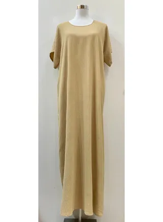 Ladies Plain Dress Crepe and Polyester Blend Light Gold Color 