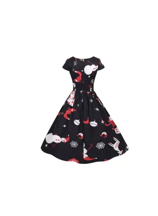Casual Printed Midi Dress Multicolour 
