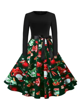 Casual Printed Midi Dress Multicolour 