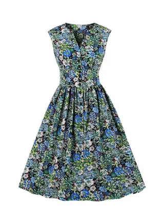 Casual Printed Midi Dress Multicolour 