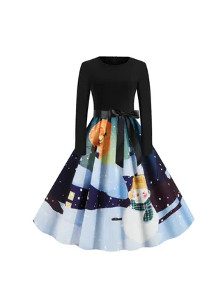 Printed Elegant Midi Dress Multicolour 