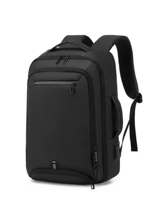 Rahala Rl-5306 Expandable 15.6 Inch Laptop Travel Backpack Waterproof Business USB, Black 