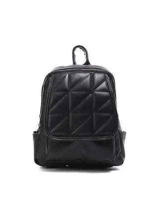 Elegant Leather Backpack Black 