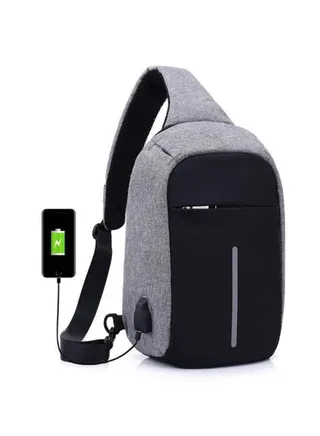 Anti-theft crossbody bag - grey 