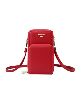 Zipper Closure Coin Purse Red 