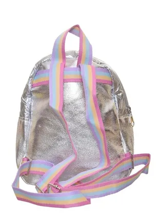 Backpack For Kids Girls Polyester Fabric With Uni Corn Design And Butterfly Shapes 