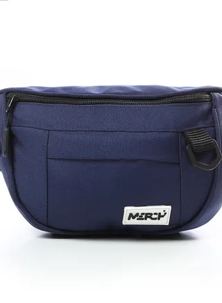 Merch Is A Medium Navy Blue Bag That Can Be Worn Across The Middle And Chest 