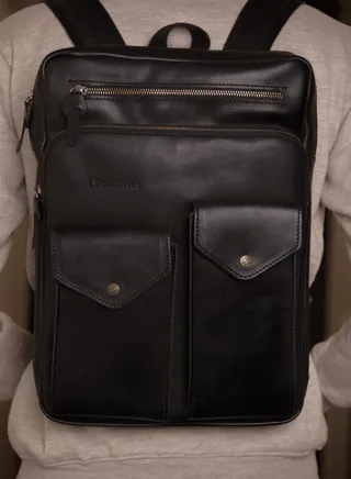100% Genuine Leather High Quality 15.6inch Black 