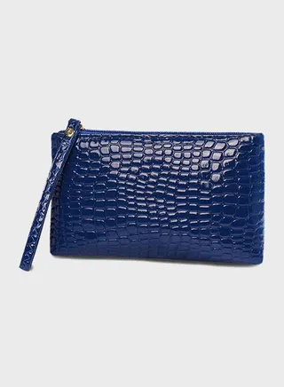 Crocodile Skin Coin Purse Blue 