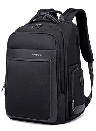 B00544 17-inch Large Capacity Business Travel Backpack Laptop Bag With USB Port - Black 