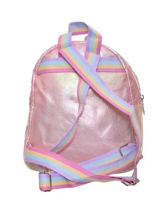 Backpack For Kids Girls Polyester Fabric With Uni Corn Design And Butterfly Shapes 