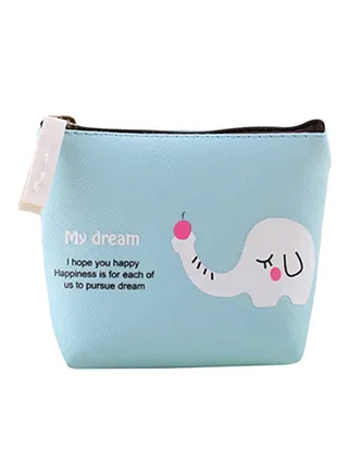 Cute Animal Print Coin Purse Blue 