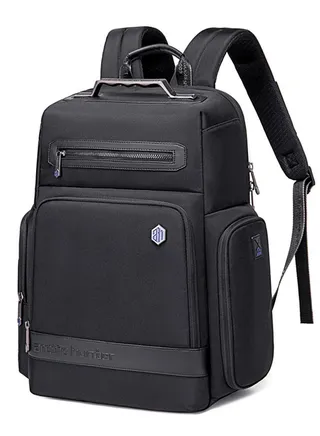 B00499 Business backpack large capacity men's daily Laptop waterproof 15.6 inch Computer Backpack, Black 