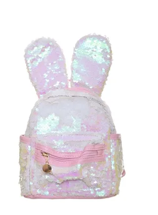 Backpack For Kids Girls Industrial Leather Design & Rabbit Dune With Straces Fully Covered From Front 