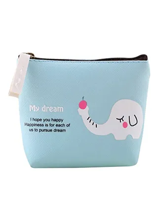 Cute Animal Print Coin Purse Blue 
