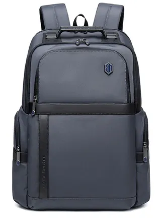 B00449 Aluminum Handle Laptop Travel Three Compartments Organized USB Charging Port - Grey 