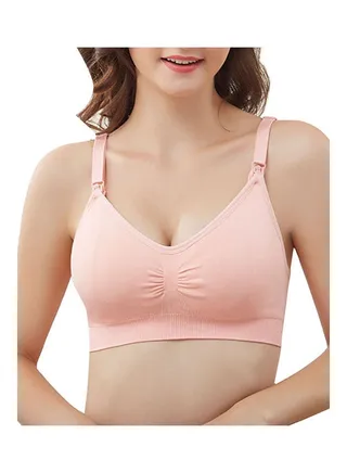 Solid Maternity Nursing Bra Pink 