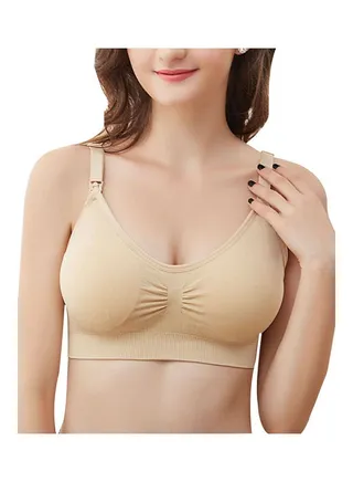 Solid Maternity Nursing Bra Beige 