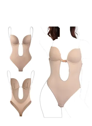 Women's Backless Bodysuits Seamless Thong Full Bodysuits 