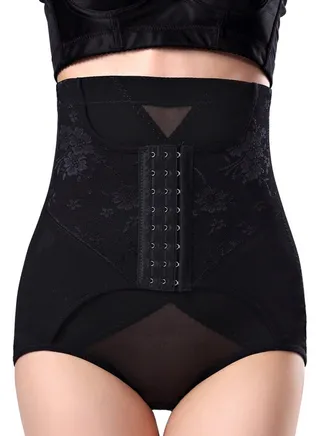 Floral Breathable Shapewear Black 