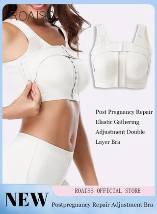 Women's Postpartum Adjustment Bra Front Buckle Shaped Gathered Underwear Equipped With A Movable Pressure Band 