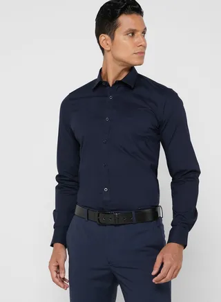 Button Down Collar  Slim  Full Sleeve