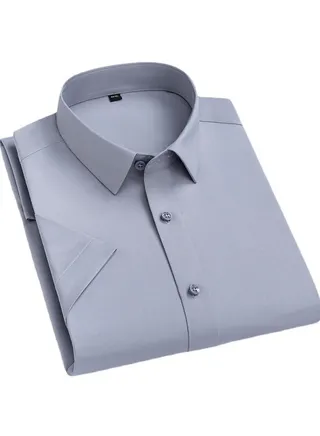 New Bamboo Fiber Elastic Formal Short Sleeved Shirt 