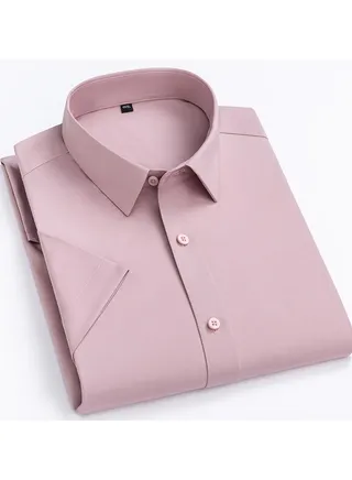 New Bamboo Fiber Elastic Formal Short Sleeved Shirt 