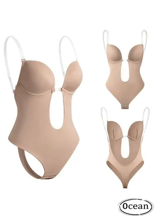 Underwire Shapewear Invisible Sling Beauty Back One Piece Corset Sheer Backless Evening Dress Wedding Non-Slip Lingerie 