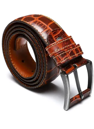 Reptile Pattern Buckle Closure Belt 
