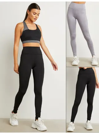 2 Pack Core Active Leggings Black/Grey 