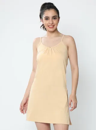 Strappy Scoop Neck Slip with Side Slit 