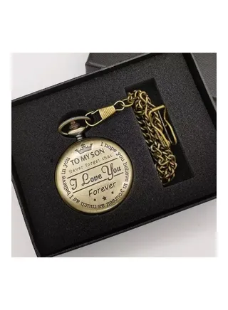 Retro Style I Love You SON Quartz Pocket Watch 