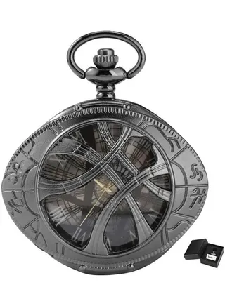 Dr. Strange "Eye Of Agamotto" Inspired Black Pocket Watch 