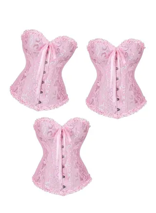 Women Corset Bridal Dress Waist Shapewear Corset Tie Up Body Shaper For Wedding and Special Occasions（Three pieces） 