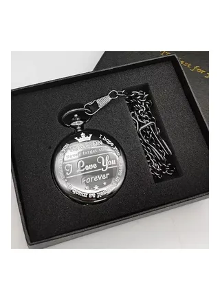 unisex Retro Style I Love You Son Quartz Pocket Watch From MOM 