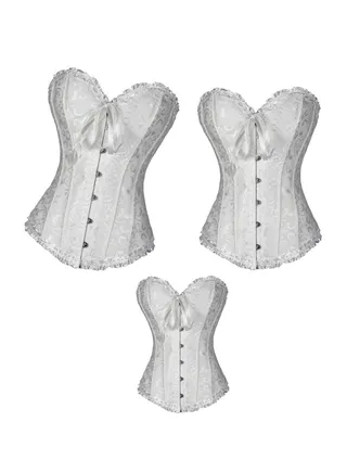 Women Corset Bridal Dress Waist Shapewear Corset Tie Up Body Shaper For Wedding and Special Occasions（Three pieces） 