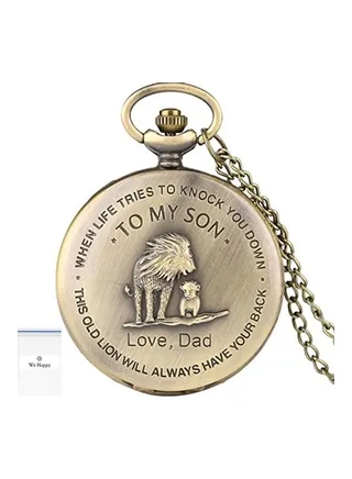 Retro Style Lion's Son Quartz Pocket Watch 
