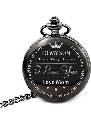 Retro Style I Love You Son Quartz Pocket Watch From MOM 