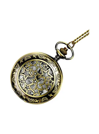 Retro Creative Pentagonal Hollow Alloy Analog Pocket Watch 8064 