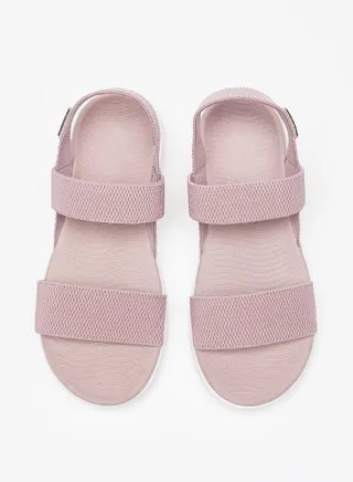 Women's Textured Slip-On Slide Sandals with Back Strap